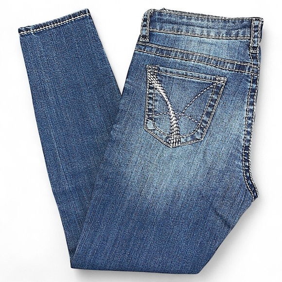 KUT Brigitte Ankle Skinny Jean Women’s 6 Mid Rise White Stitch Blue Wash - Picture 1 of 12
